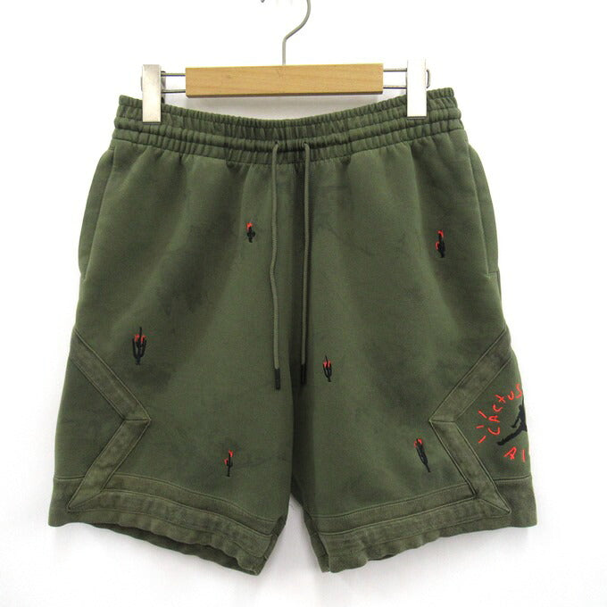 AIR JORDAN x Travis Washed Suede Shorts Green Size S