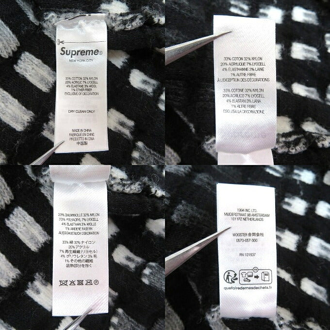 Supreme Gradient Grid Zip Up Polo Black Size S
