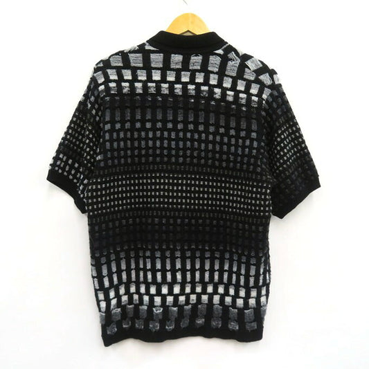 Supreme Gradient Grid Zip Up Polo Black Size S