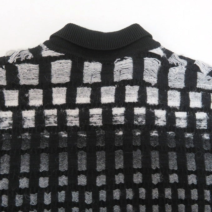 Supreme Gradient Grid Zip Up Polo Black Size S