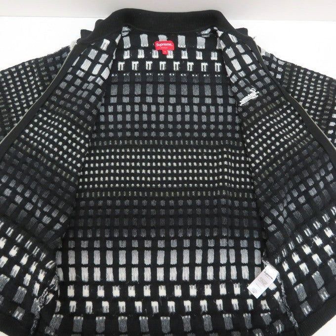Supreme Gradient Grid Zip Up Polo Black Size S