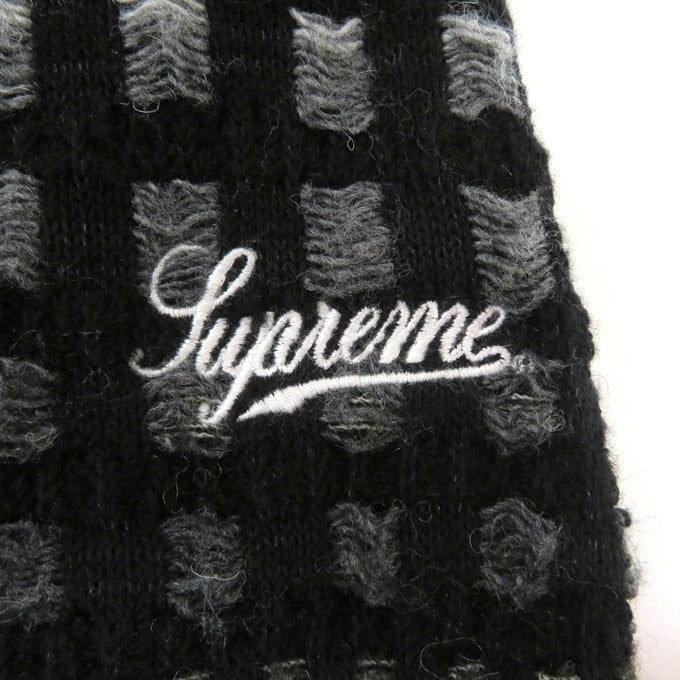 Supreme Gradient Grid Zip Up Polo Black Size S