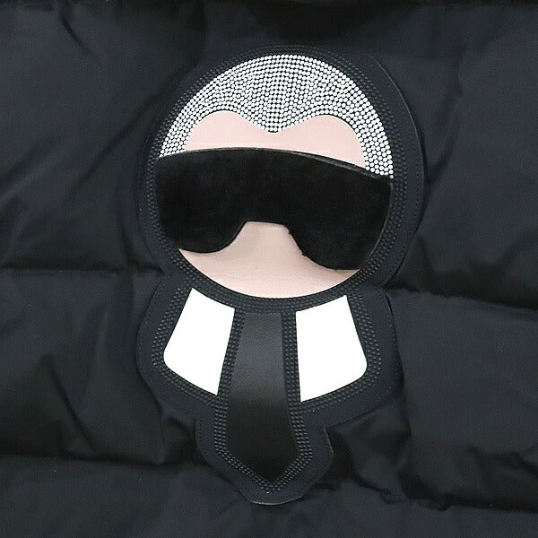 FENDI Karl Lagerfeld Nylon Down Jacket Black Size 52