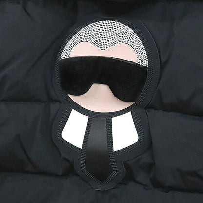FENDI Karl Lagerfeld Nylon Down Jacket Black Size 52