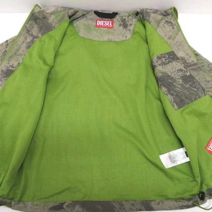 DIESEL J-WARRETT Print Nylon Jacket Green Size 44