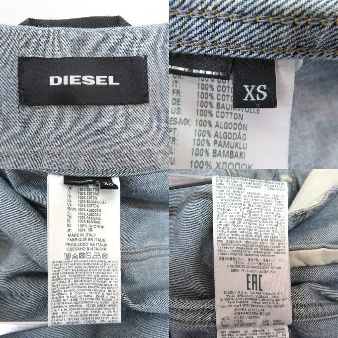 DIESEL Distressed Studs Indigo Denim Jacket Size XS