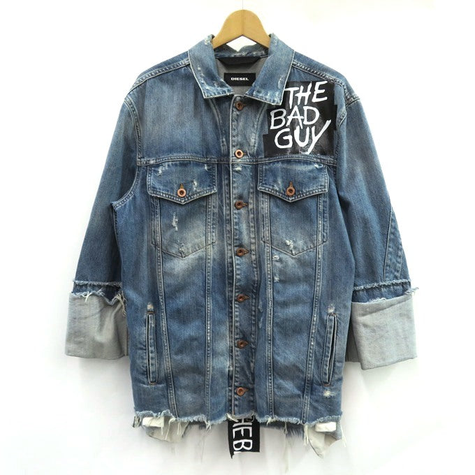 DIESEL Distressed Studs Indigo Denim Jacket Size XS