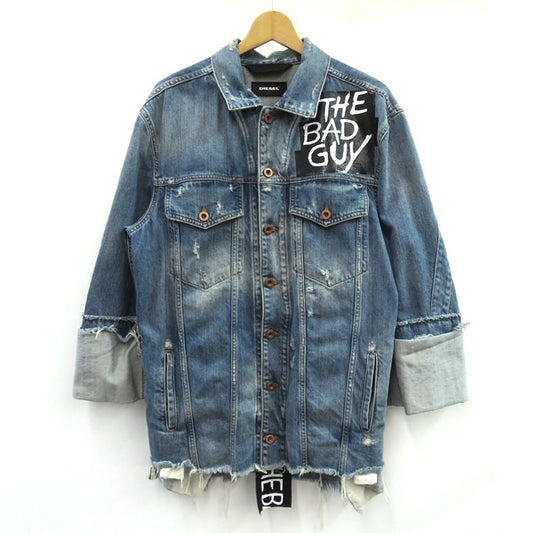 DIESEL Distressed Studs Indigo Denim Jacket Size XS