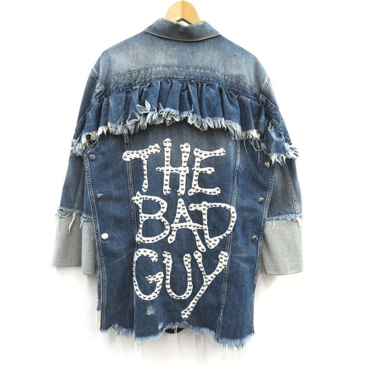 DIESEL Distressed Studs Indigo Denim Jacket Size XS