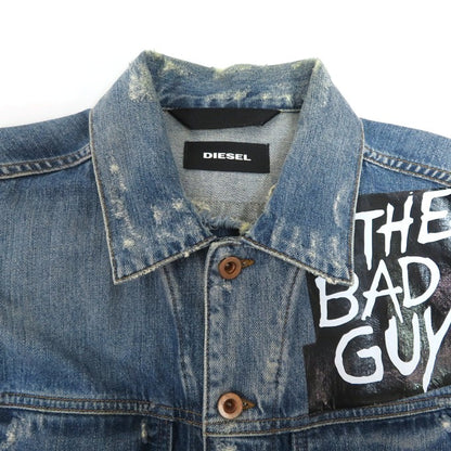 DIESEL Distressed Studs Indigo Denim Jacket Size XS