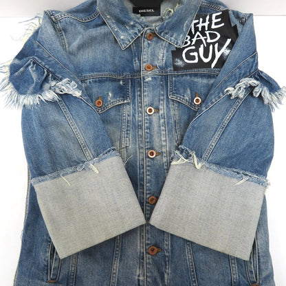 DIESEL Distressed Studs Indigo Denim Jacket Size XS