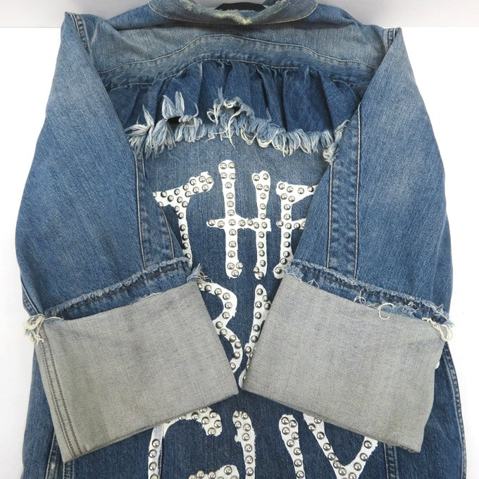 DIESEL Distressed Studs Indigo Denim Jacket Size XS