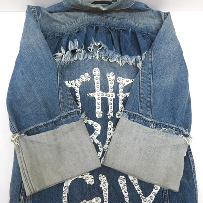 DIESEL Distressed Studs Indigo Denim Jacket Size XS