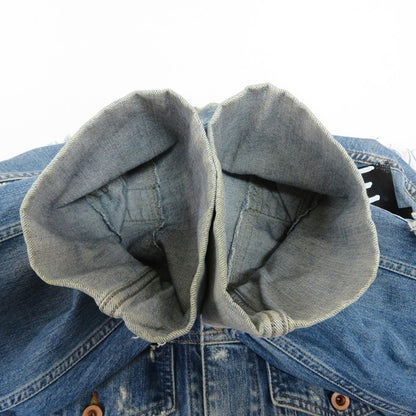 DIESEL Distressed Studs Indigo Denim Jacket Size XS
