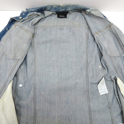 DIESEL Distressed Studs Indigo Denim Jacket Size XS