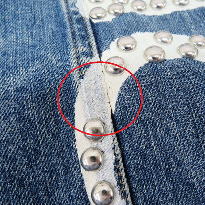 DIESEL Distressed Studs Indigo Denim Jacket Size XS