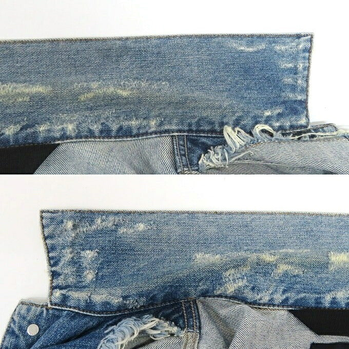 DIESEL Distressed Studs Indigo Denim Jacket Size XS