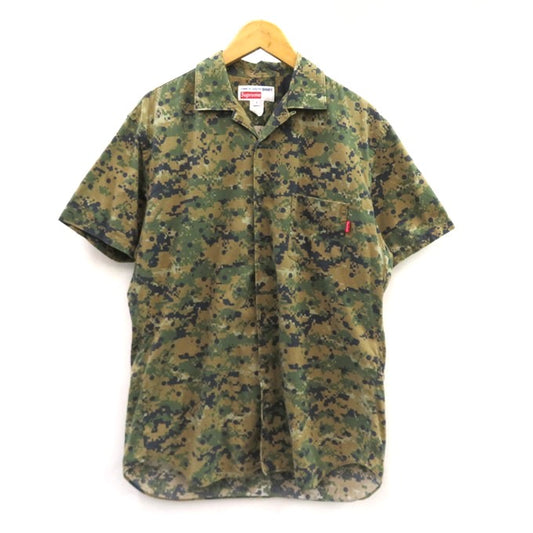 Supreme x CDG Camo Loop Collar S/S Shirt Green Size M