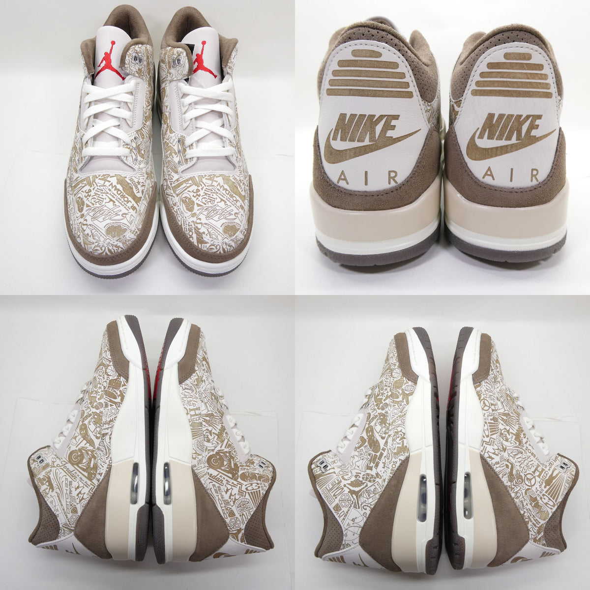 NIKE AIR JORDAN 3 Retro Laser Sneakers Size 28.0