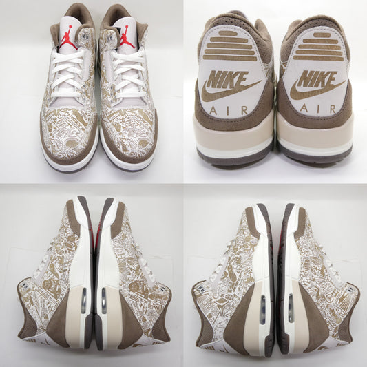 NIKE AIR JORDAN 3 Retro Laser Sneakers Size 28.0