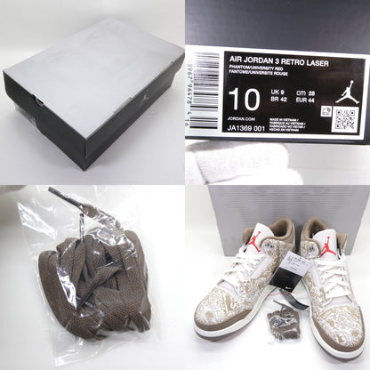 NIKE AIR JORDAN 3 Retro Laser Sneakers Size 28.0