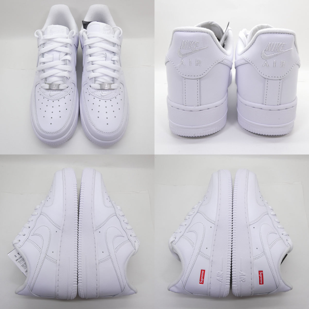 Supreme x Nike Air Force 1 Low White Sneakers Size 6.5