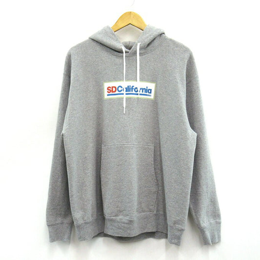 STANDARD CALIFORNIA Cotton Logo Pullover Hoodie Gray Size L