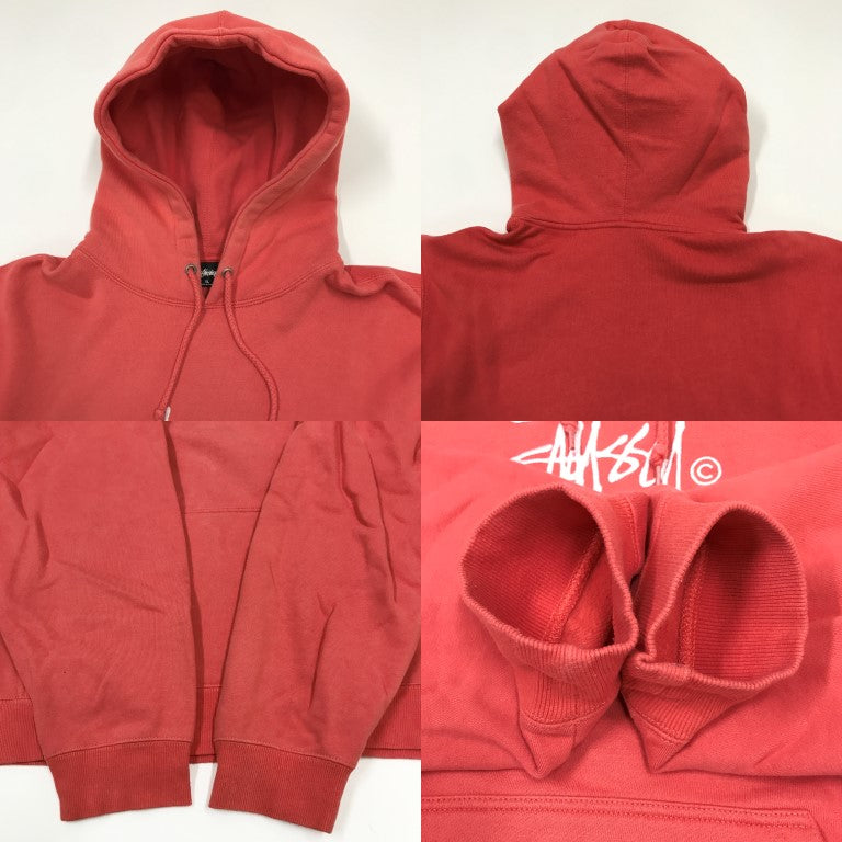 STUSSY Logo Hoodie Pink Size XL