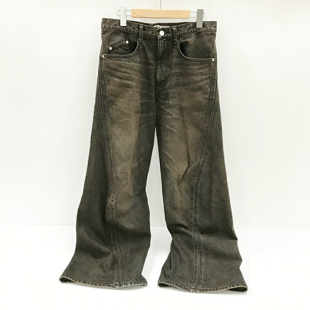 NVRFRGT Twisted Wide Leg Denim Jeans Mud Faded Black Size 2