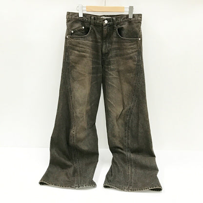 NVRFRGT Twisted Wide Leg Denim Jeans Mud Faded Black Size 2