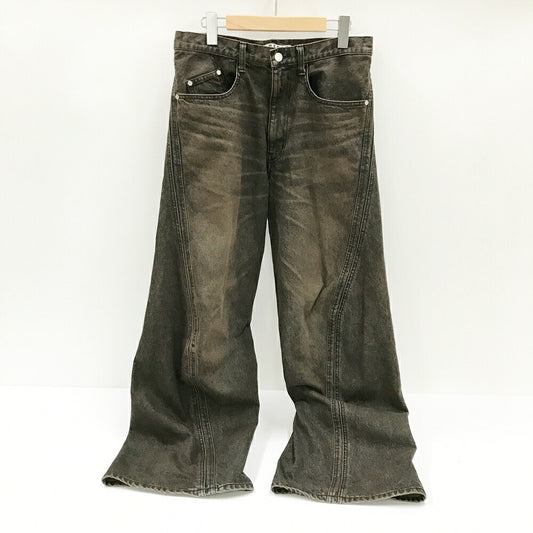 NVRFRGT Twisted Wide Leg Denim Jeans Mud Faded Black Size 2