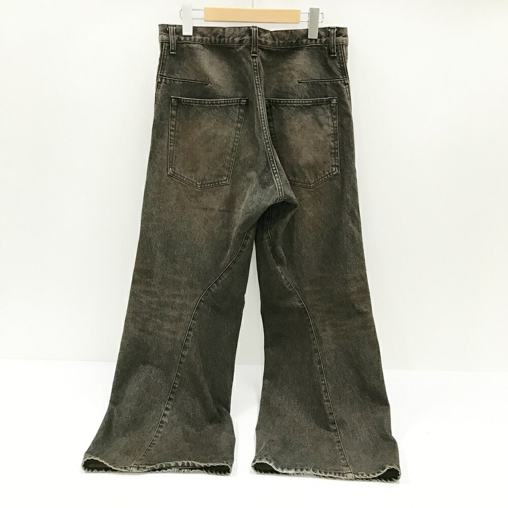 NVRFRGT Twisted Wide Leg Denim Jeans Mud Faded Black Size 2