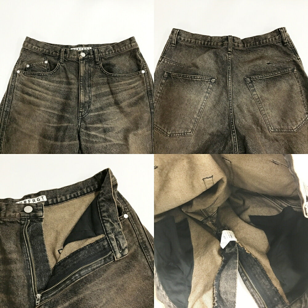 NVRFRGT Twisted Wide Leg Denim Jeans Mud Faded Black Size 2