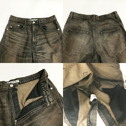 NVRFRGT Twisted Wide Leg Denim Jeans Mud Faded Black Size 2