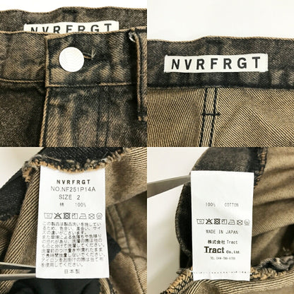 NVRFRGT Twisted Wide Leg Denim Jeans Mud Faded Black Size 2