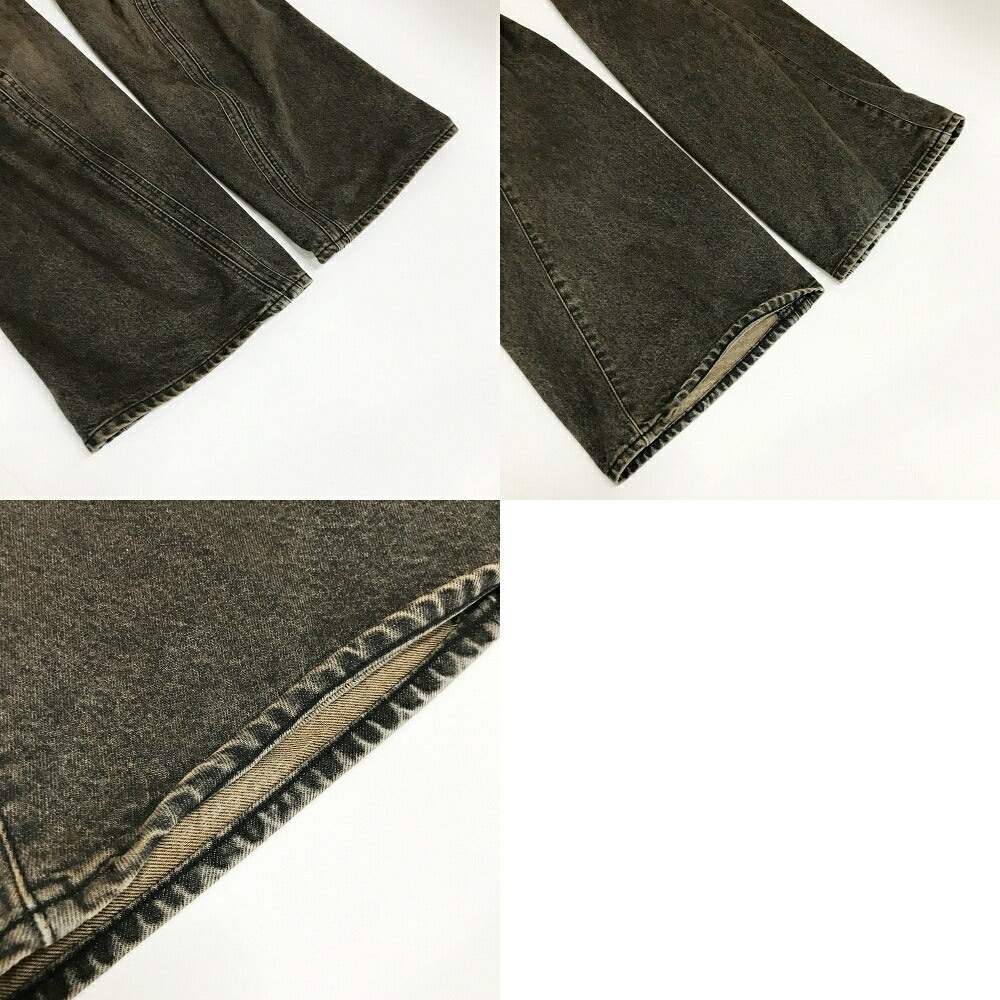 NVRFRGT Twisted Wide Leg Denim Jeans Mud Faded Black Size 2