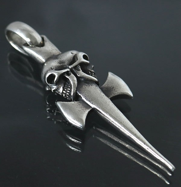 Gaboratory Double Skull Dagger Pendant Top Size ONE SIZE
