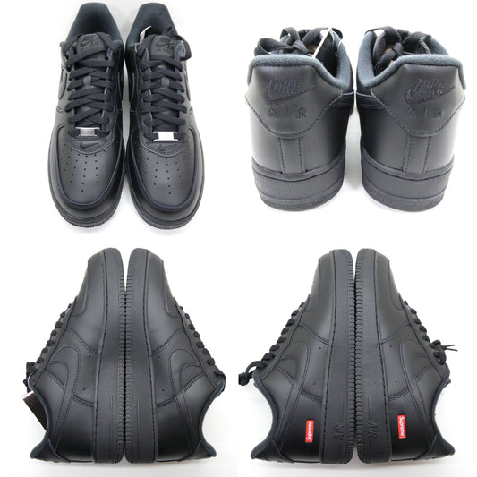 Supreme x Nike Air Force 1 Low Black Sneakers Size 28.5
