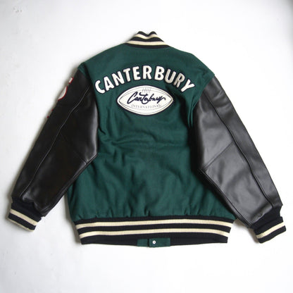 CANTERBURY Embellished leather varsity jacket Size 3L