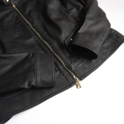 EMMETI Calfskin Single Rider Jacket Black Size 50