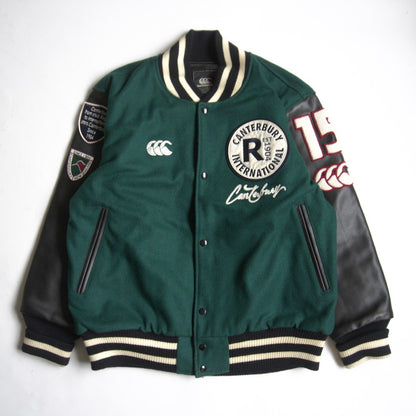 CANTERBURY Embellished leather varsity jacket Size 3L