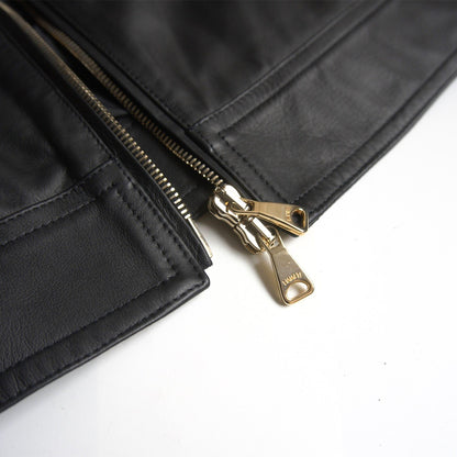 EMMETI Calfskin Single Rider Jacket Black Size 50