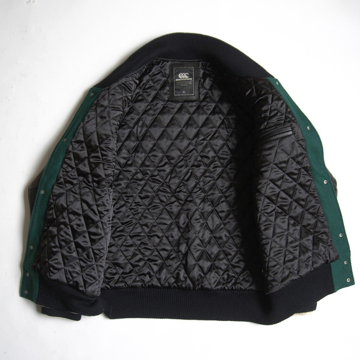 CANTERBURY Embellished leather varsity jacket Size 3L
