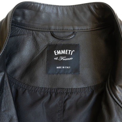 EMMETI Calfskin Single Rider Jacket Black Size 50