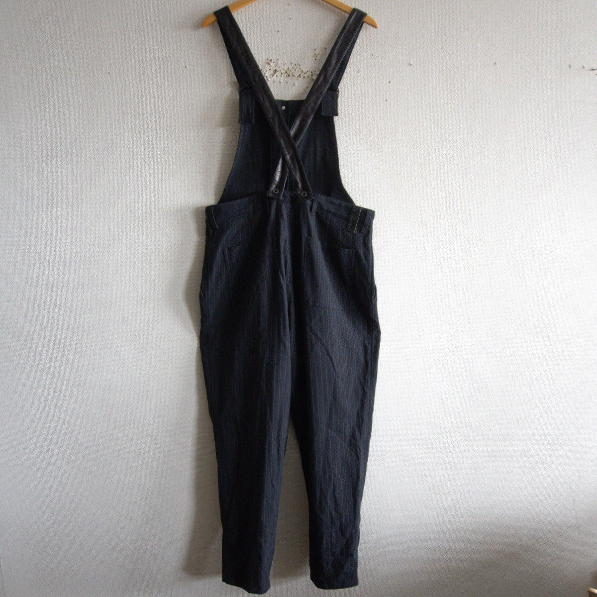Isamu Katayama Backlash Striped Leather Overalls Size M