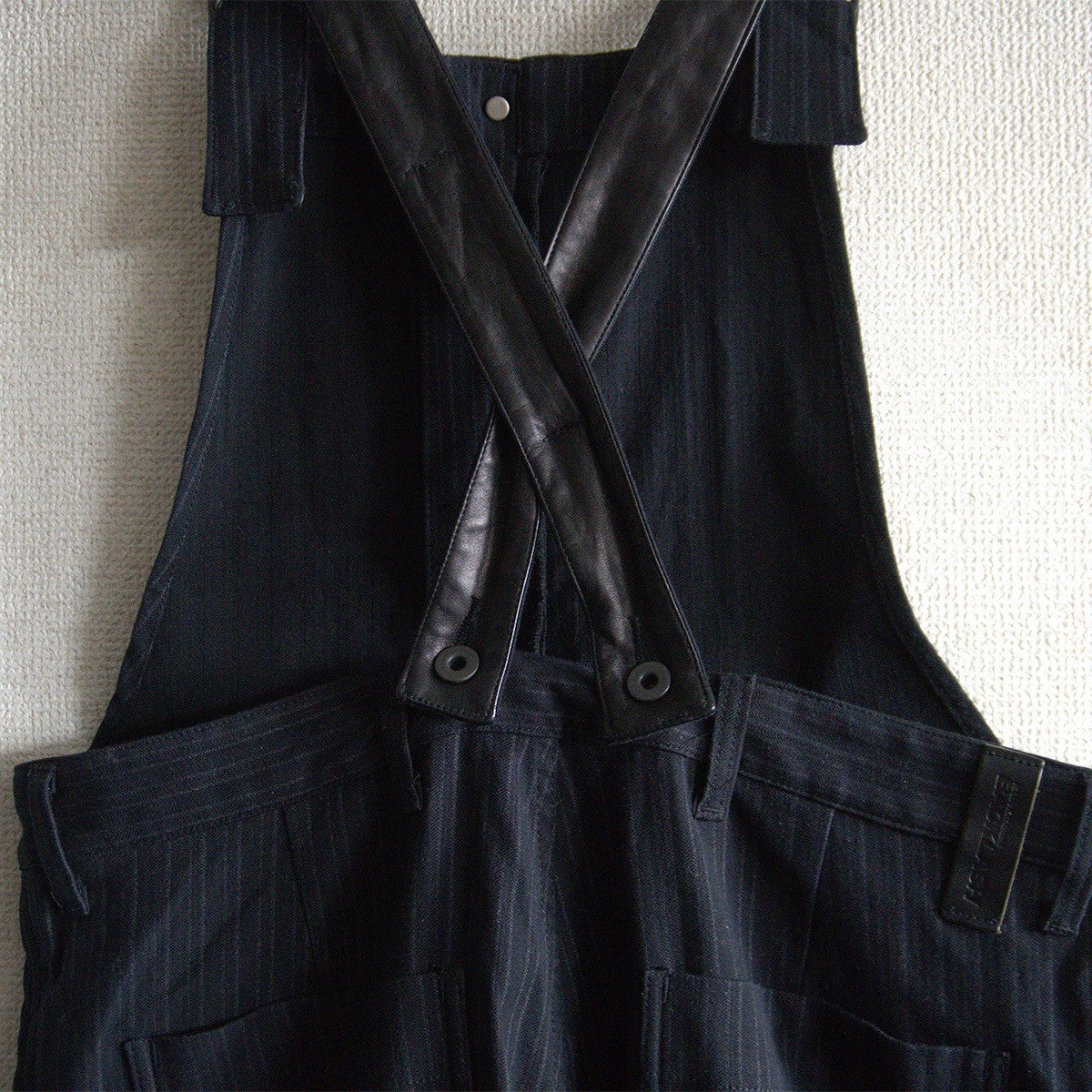Isamu Katayama Backlash Striped Leather Overalls Size M