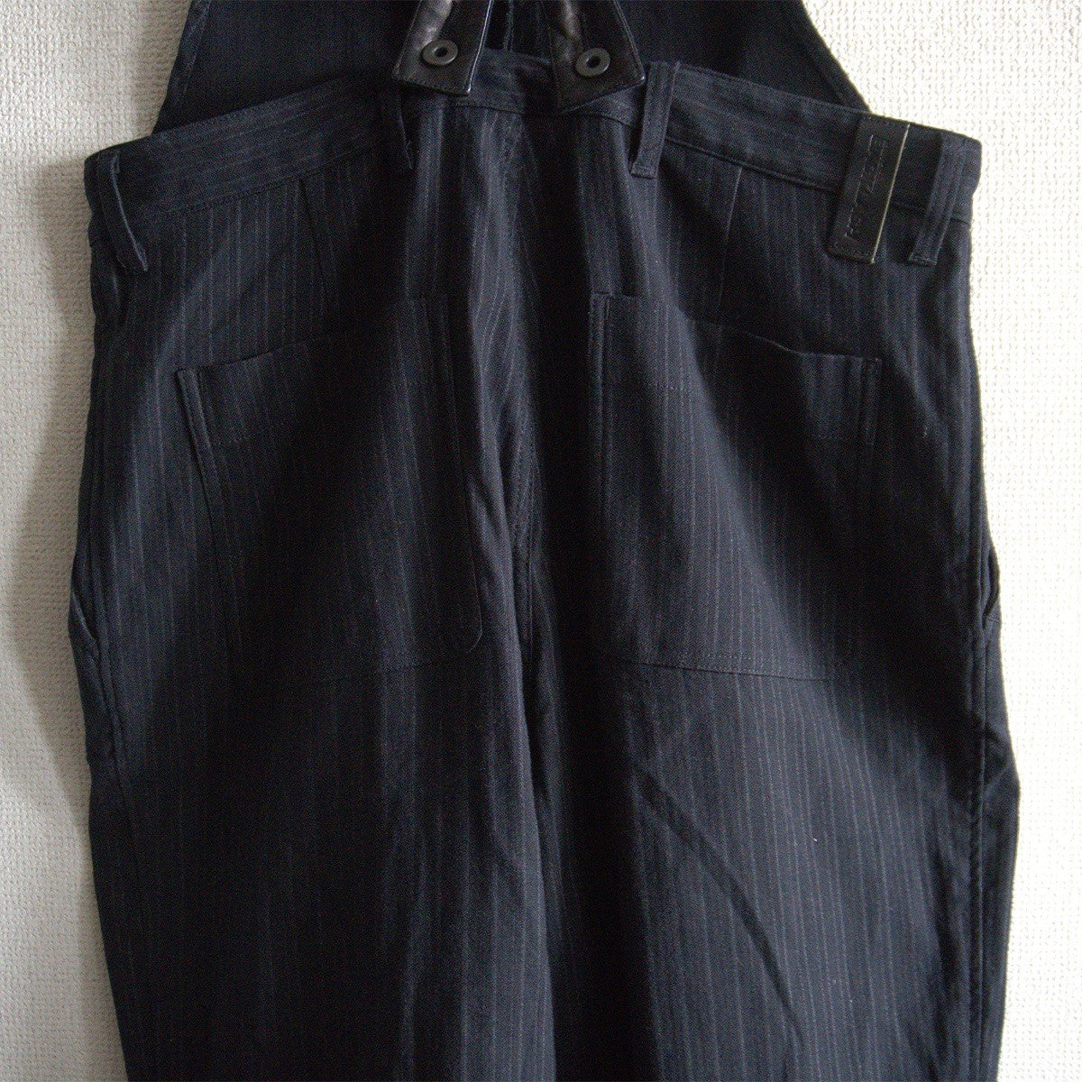 Isamu Katayama Backlash Striped Leather Overalls Size M