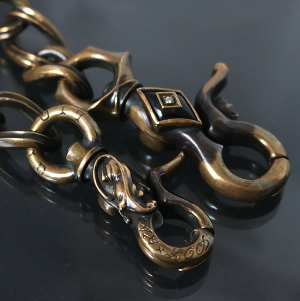 ArgentGleam Double Clip Brass Wallet Chain Size ONE SIZE