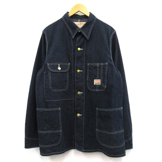 SUGAR CANE 11oz Blue Denim Work Coat Indigo