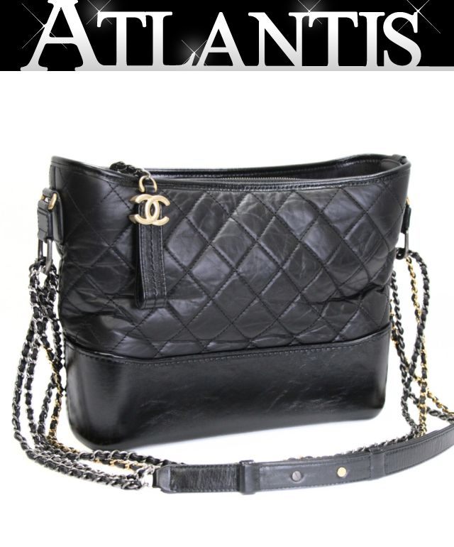 CHANEL Gabrielle Hobo Chain Shoulder Bag Black Size ONE SIZE